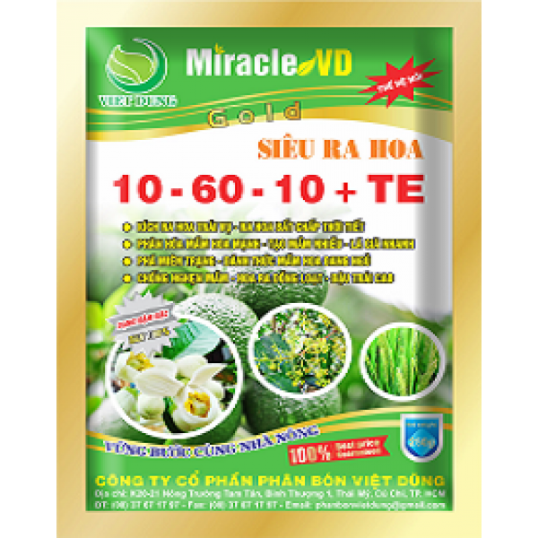 Siêu ra hoa 10-60-10+TE 250g