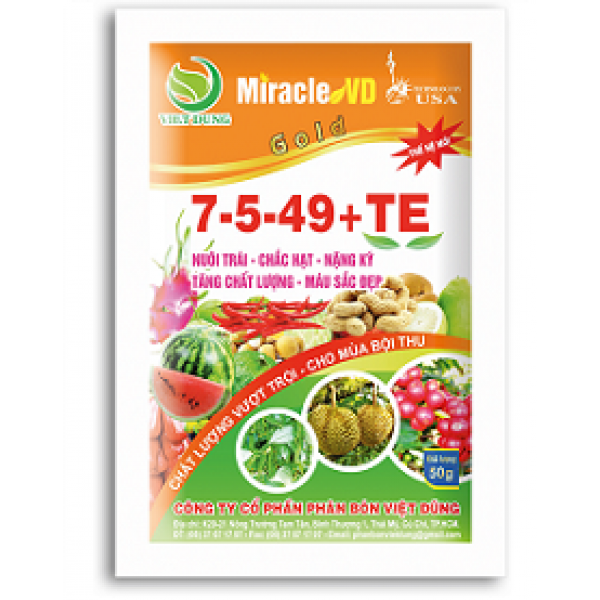 Phân hỗn hợp bón rễ 7-5-49+TE 50g